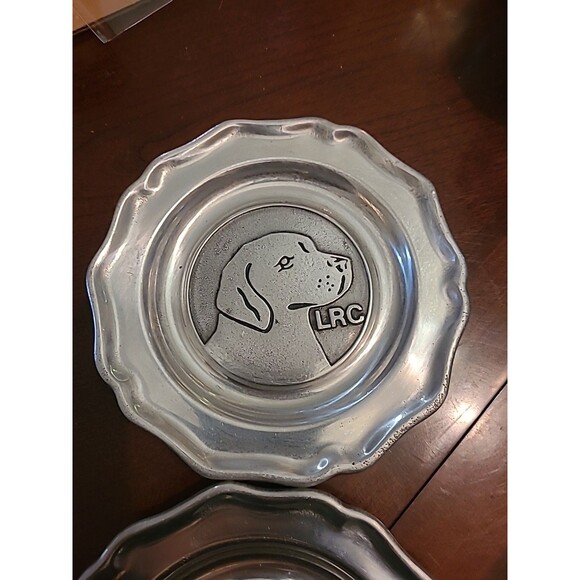 2 Pewter LRC Dog Show Plated By Pewtarex 6" Dog Head - Picture 3 of 6